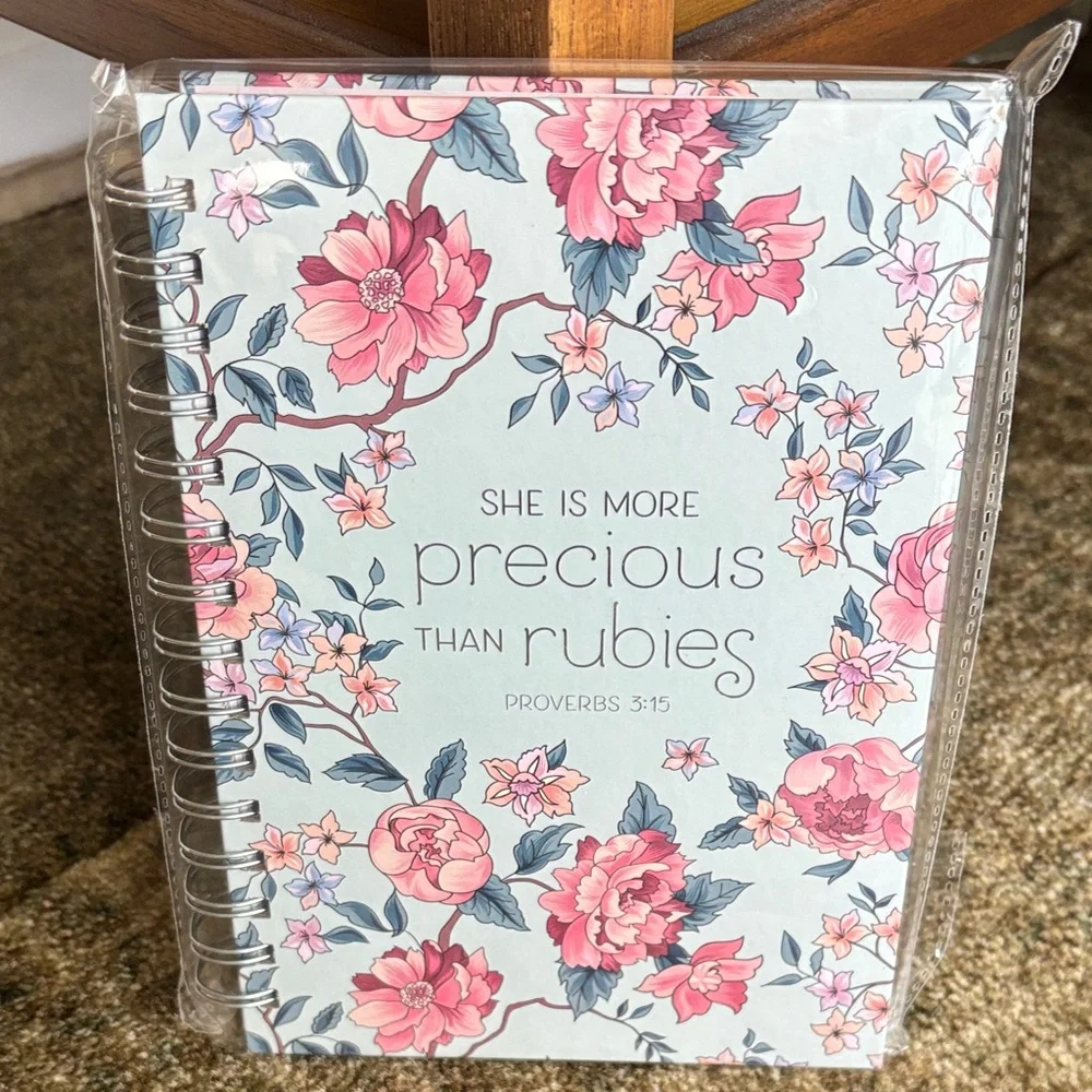 Floral Spiral Notebook - Pink and Blue